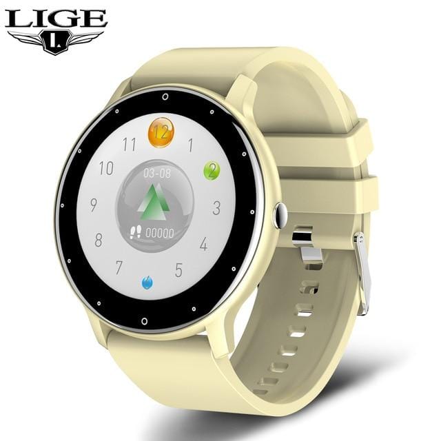 Men's smart watch yellow band product photo