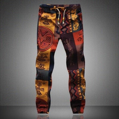 Men's Floral Print Linen Jogger Sweatpants