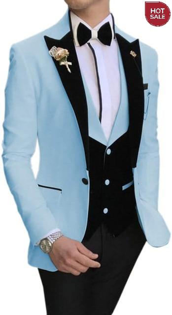 2020 Newest Fashion Navy Blue Business Mens Suits Wedding Suits For Men Slim Fit Tuxedos 3 Piece