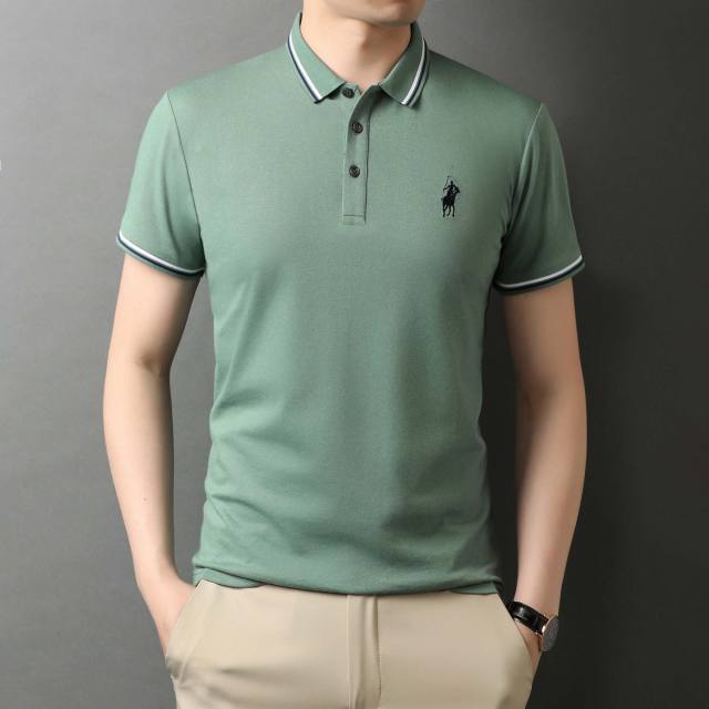 Men's short-sleeve polo shirt back view