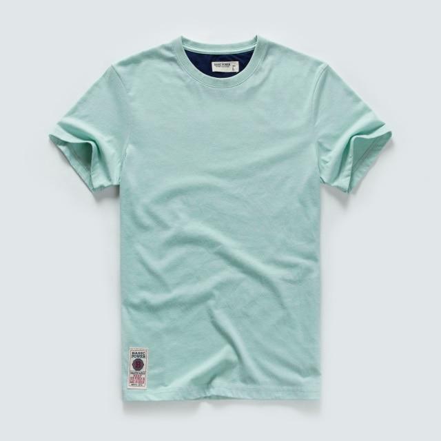 Men's T-shirt Cotton Solid Color t shirt Men Causal O-neck Basic Tshirt Male High Quality Classical Tops