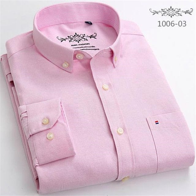 Men's Long-Sleeve Cotton Oxford Casual Dress Shirt, S-6XL