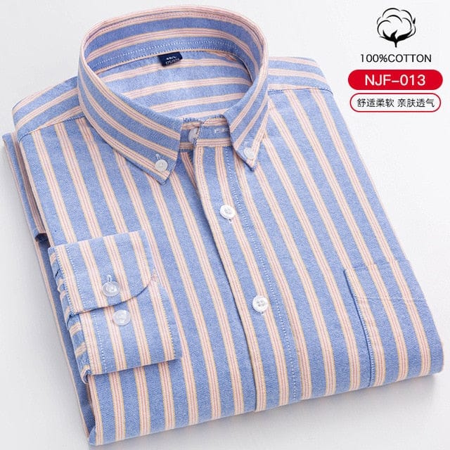 Men's Long-Sleeve Cotton Oxford Casual Dress Shirt, S-6XL