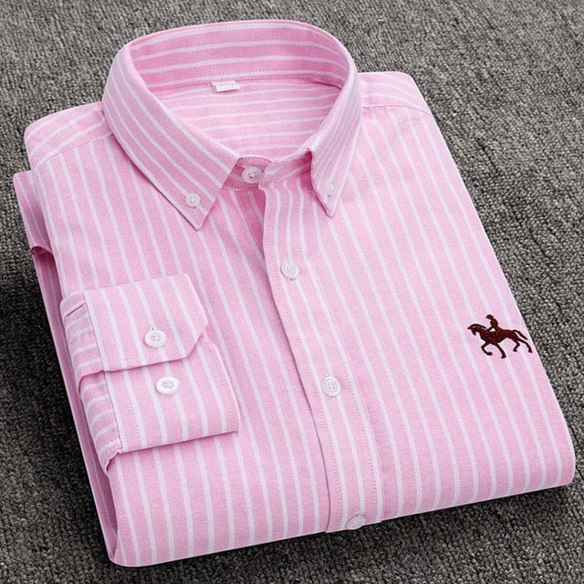 Men's Long-Sleeve Cotton Oxford Casual Dress Shirt, S-6XL