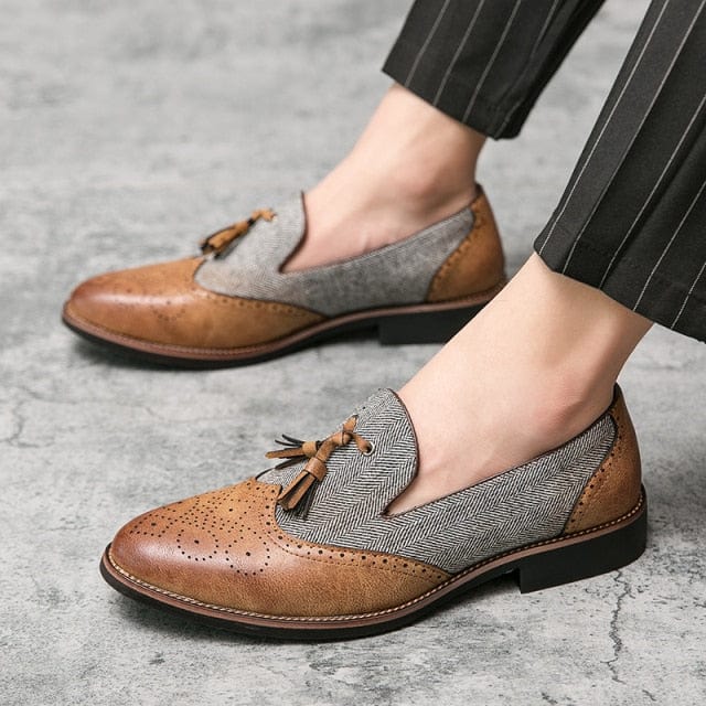 Men's Leather Tassel Moccasin Loafers Driving Shoes Plus Size 48