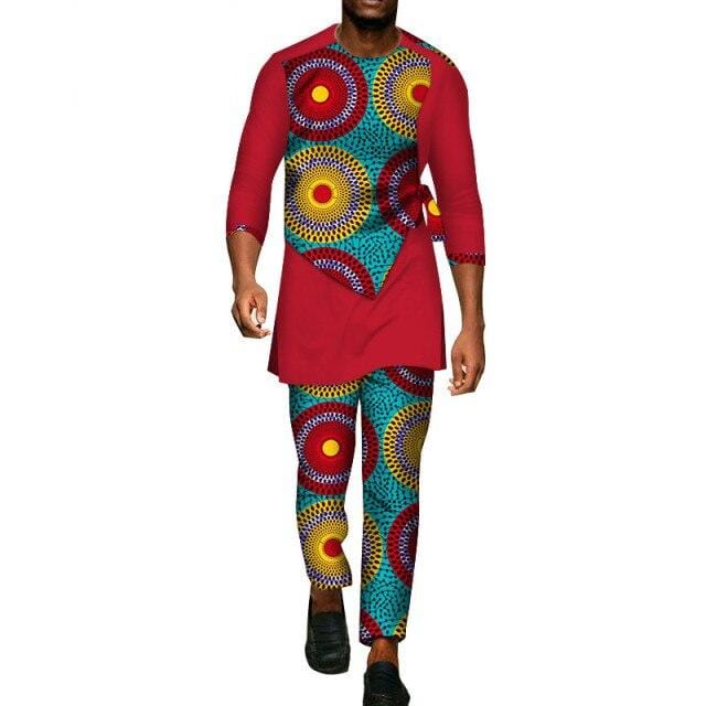 Men's African Dashiki Shirt & Pants 2-Piece Set