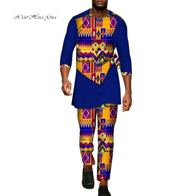 Men's African Dashiki Shirt & Pants 2-Piece Set