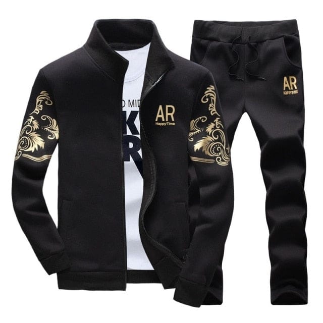 Men's Zipper Sweatshirt and Sweatpants Tracksuit