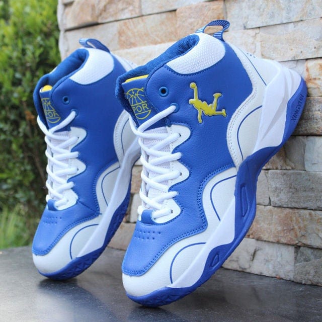 Men's High-Top Leather Cushioned Light Basketball Sneakers