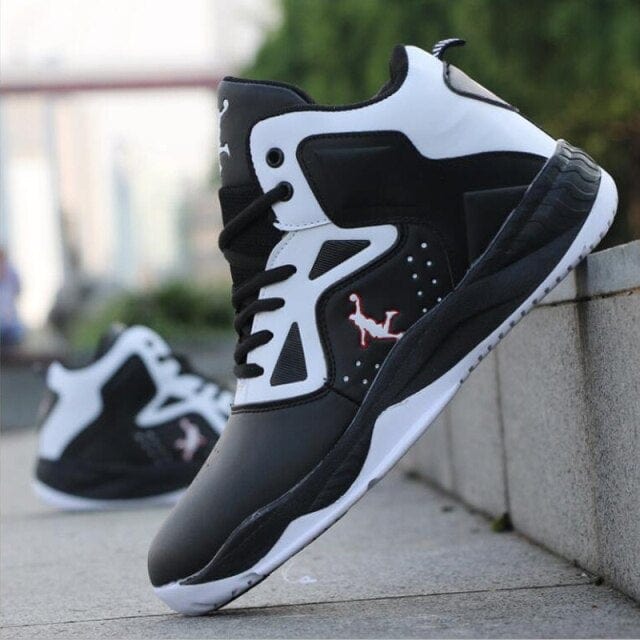 Men's High-Top Leather Cushioned Light Basketball Sneakers