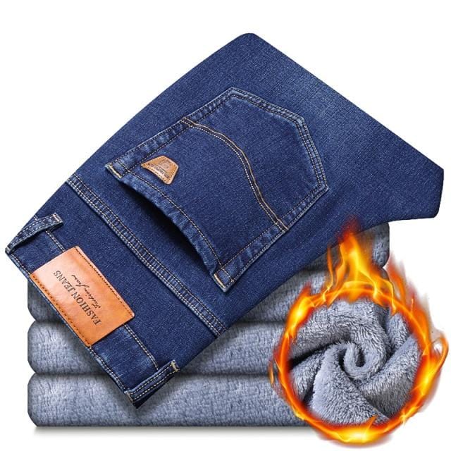 Men's blue winter skinny jeans product photo