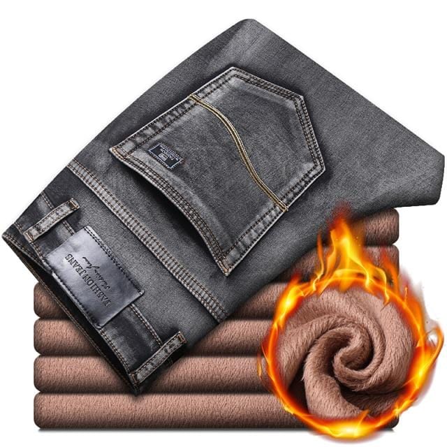Men's gray winter skinny jeans product photo