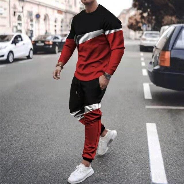 Men's Octopus-Print T-Shirt and Pants 2-Piece Sweatsuit