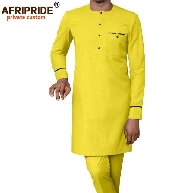 Men's African Dashiki Shirt and Pants Tracksuit Set