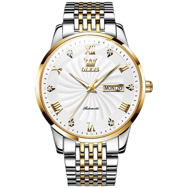 Men's Automatic Mechanical Waterproof Steel Wristwatch, 41mm