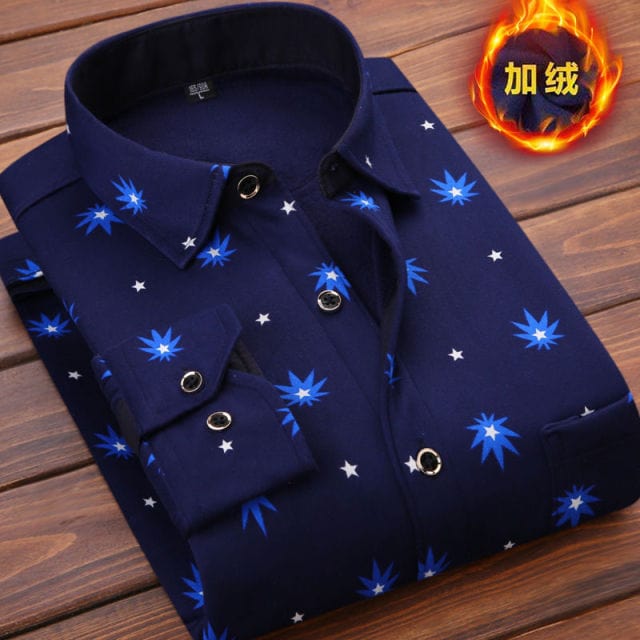 Men's Plaid Flannel Fleece-Lined Long-Sleeve Work Shirt