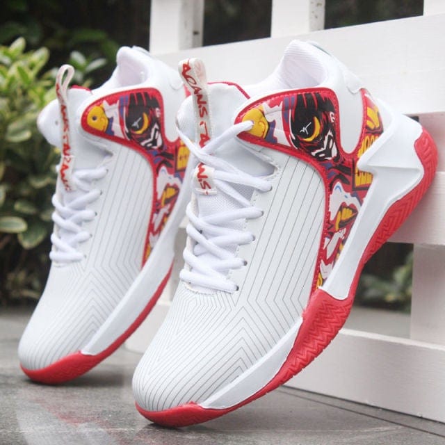 Men's High-Top Leather Cushioned Basketball Training Shoes