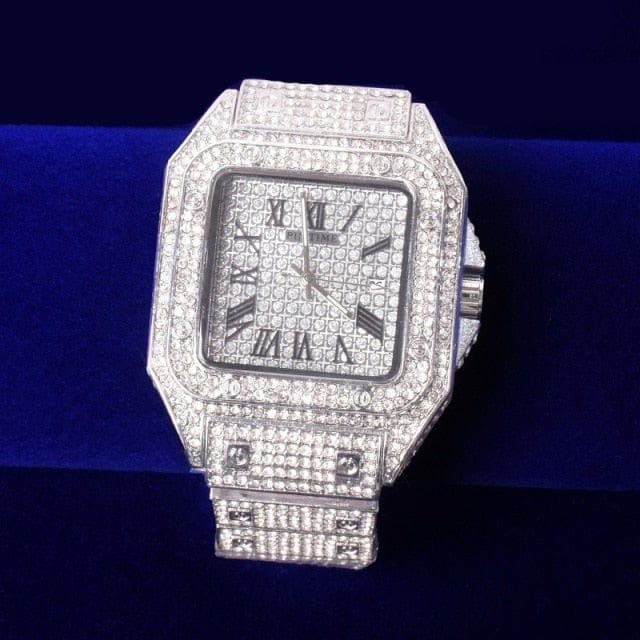 Men's Big Dial Military Quartz Rhinestone Watch