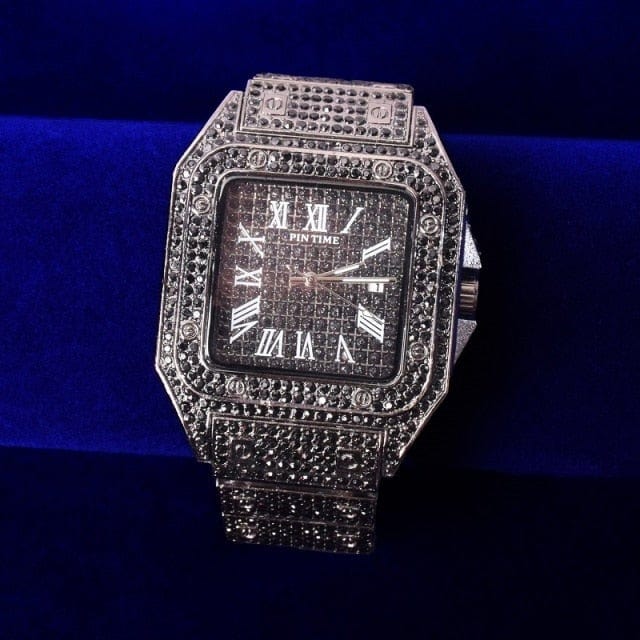 Men's Big Dial Military Quartz Rhinestone Watch