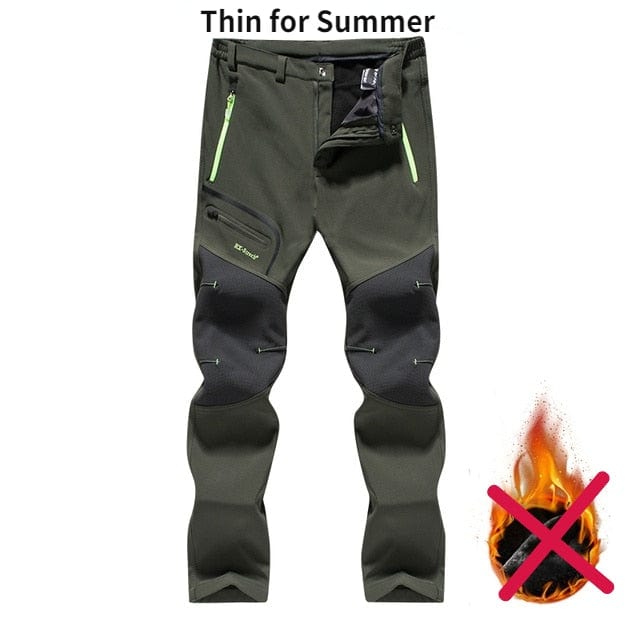Men's Winter Waterproof Fleece Hiking Cargo Pants, Plus Size 5XL