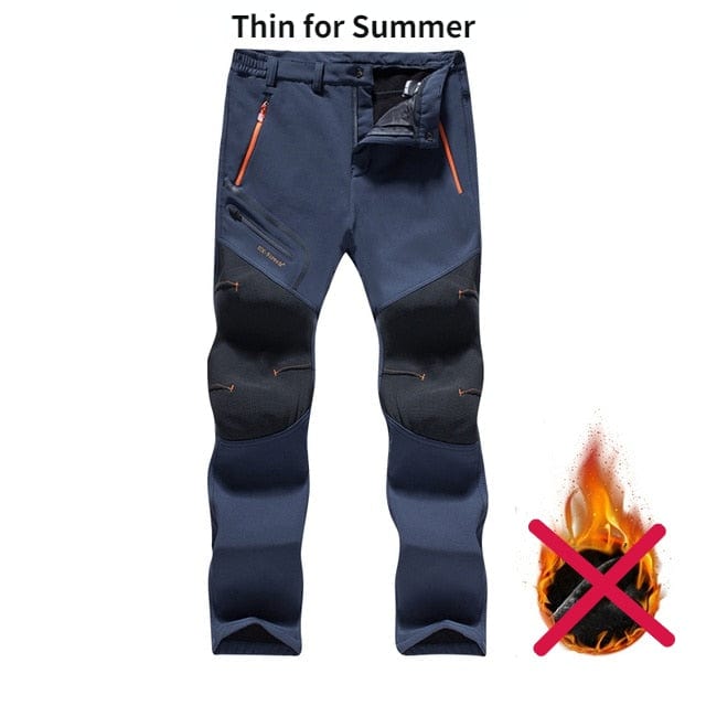 Men's Winter Waterproof Fleece Hiking Cargo Pants, Plus Size 5XL