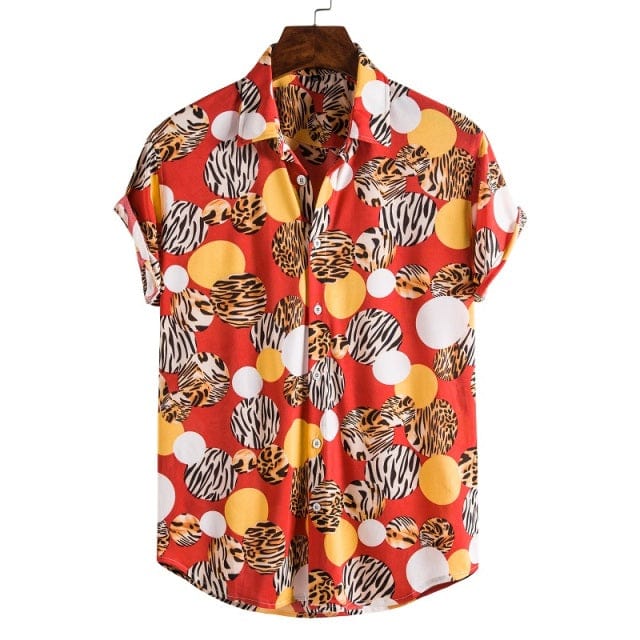 Men's Short Sleeve Hawaiian Social Shirt Classic Elegant Fit
