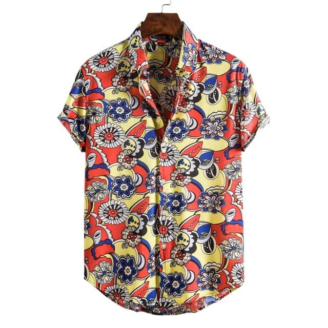 Men's Short Sleeve Hawaiian Social Shirt Classic Elegant Fit