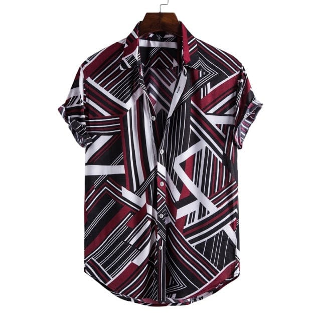 Men's Short Sleeve Hawaiian Social Shirt Classic Elegant Fit