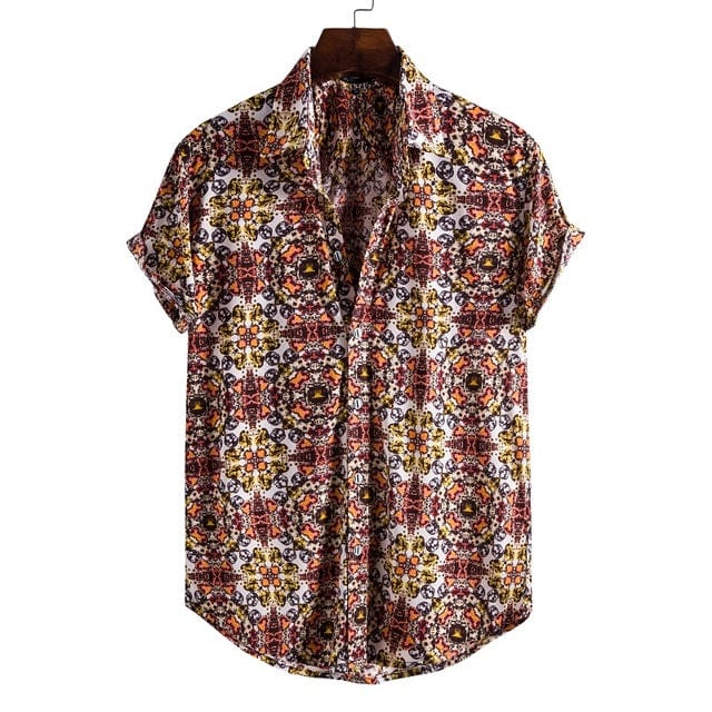 Men's Short Sleeve Hawaiian Social Shirt Classic Elegant Fit