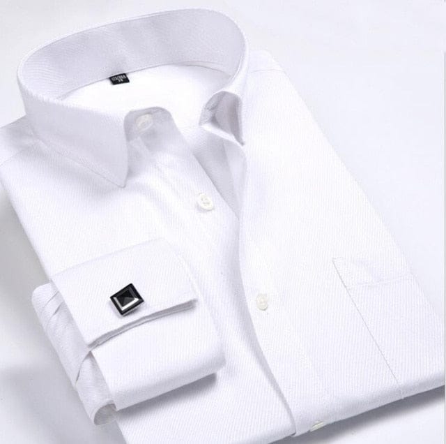 Men's French Cuff Dress Shirt — Striped, Regular Fit, up to 6XL
