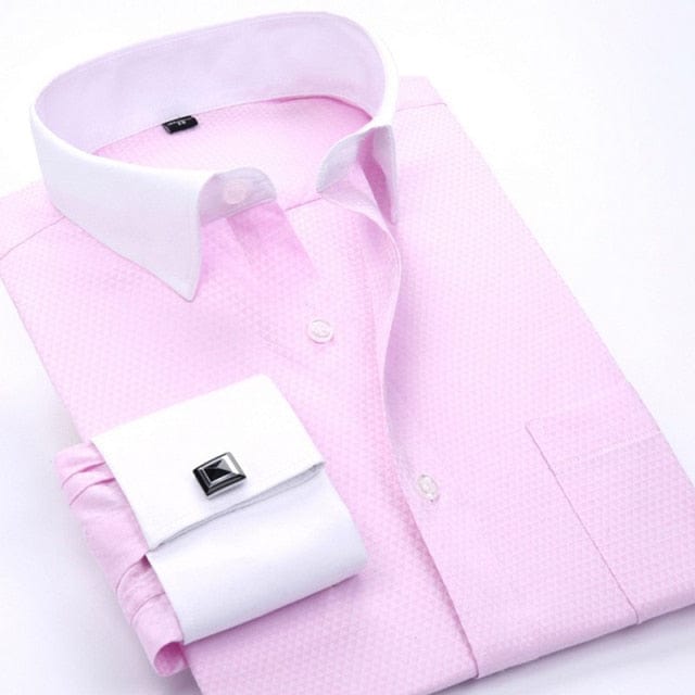 Men's French Cuff Dress Shirt — Striped, Regular Fit, up to 6XL