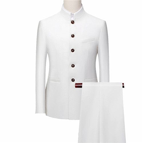 Men's Retro Embroidery Tang Suit Jacket and Pants Two-Piece 6XL