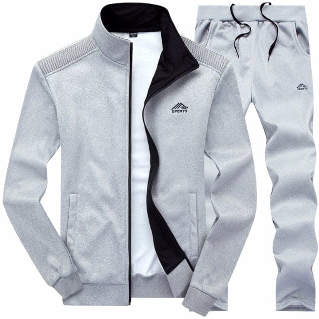 Men's Embroidered Zip Sweatshirt and Sweatpants Tracksuit