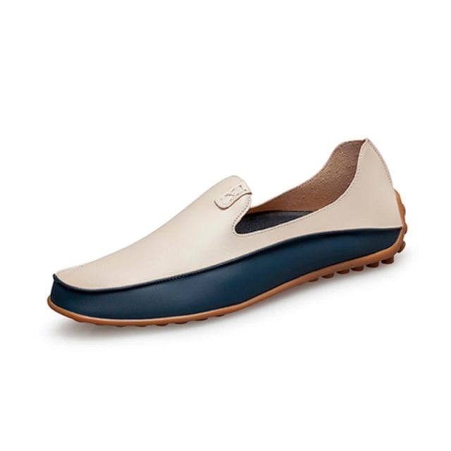 Men's Leather Slip-On Casual Loafers, Breathable Driving Shoes