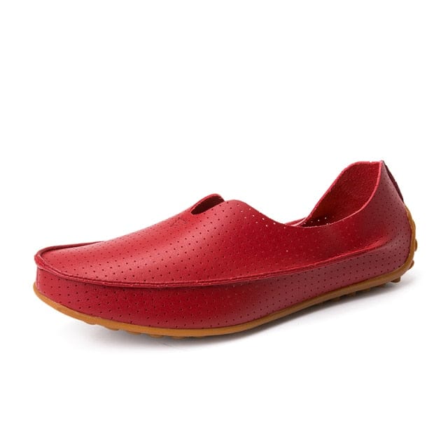 Men's Leather Slip-On Casual Loafers, Breathable Driving Shoes