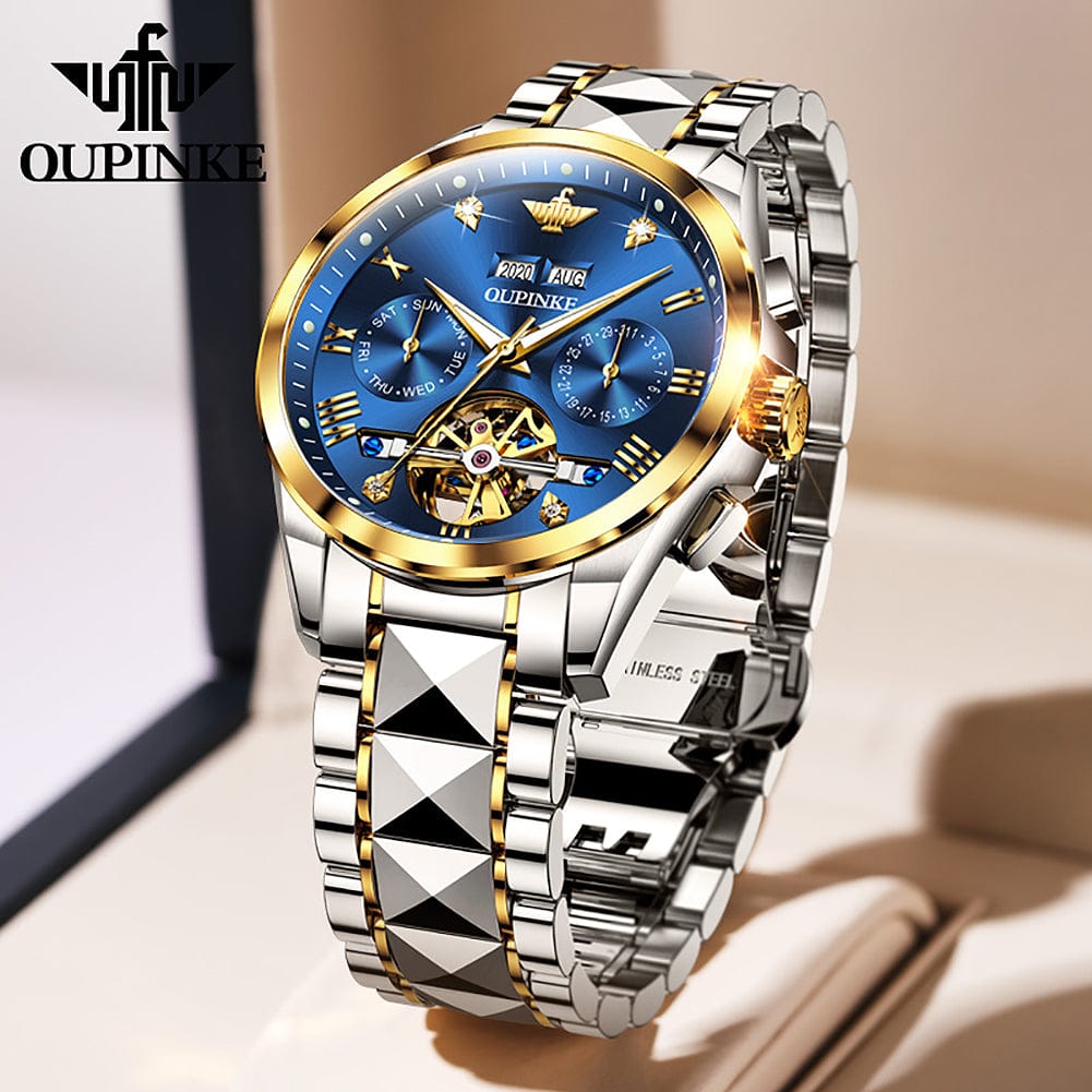 Men's Tungsten Steel Automatic Mechanical Wrist Watch
