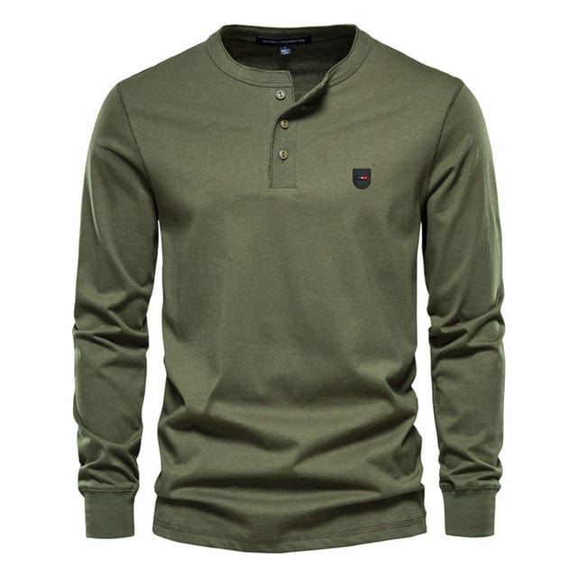 Men's Classic Long Sleeve Business Leisure T-Shirt European Park Design