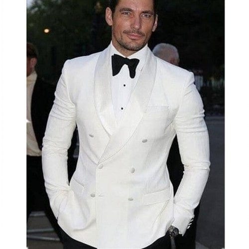 Men's Shiny Silver Grey Peak Lapel Wedding Tuxedo Set