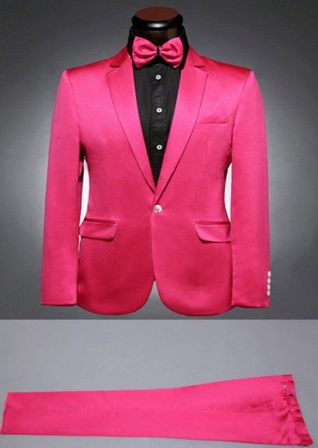Men's Shiny Silver Grey Peak Lapel Wedding Tuxedo Set