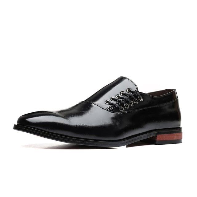 Men's Leather Formal Oxford Dress Shoes, Lace-Up Wedding Loafers