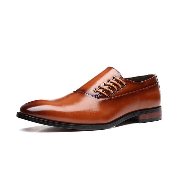 Men's Leather Formal Oxford Dress Shoes, Lace-Up Wedding Loafers