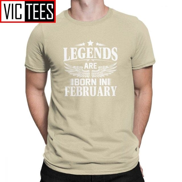 Men's February Birthday Novelty Cotton Crew Neck T-Shirt