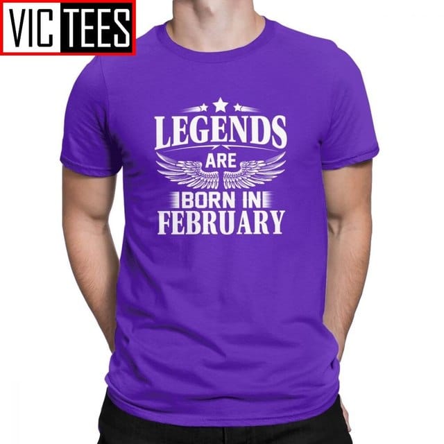 Men's February Birthday Novelty Cotton Crew Neck T-Shirt