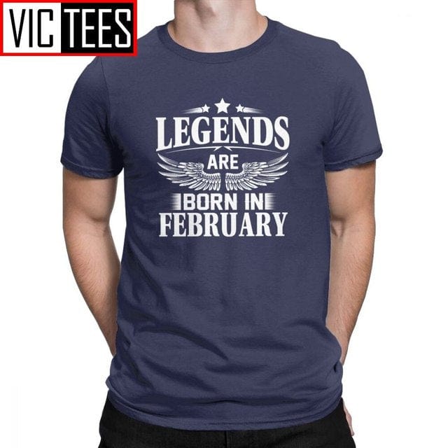Men's February Birthday Novelty Cotton Crew Neck T-Shirt