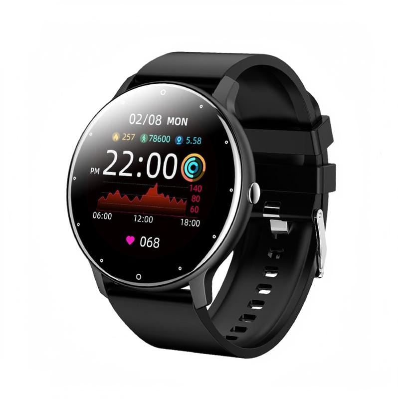 Smart watch sleep monitoring fitness pedometer black clean product photo