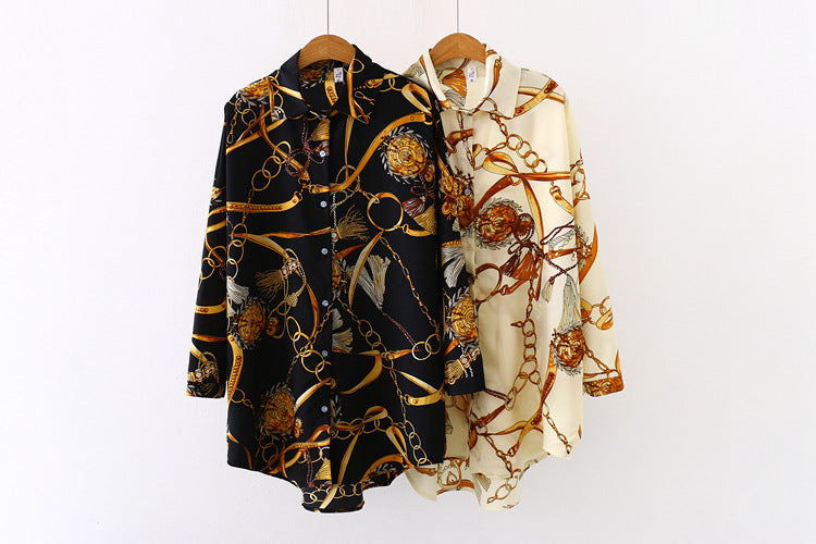 Women's Vintage Button Loose Casual Shirt Blouse Cardigan