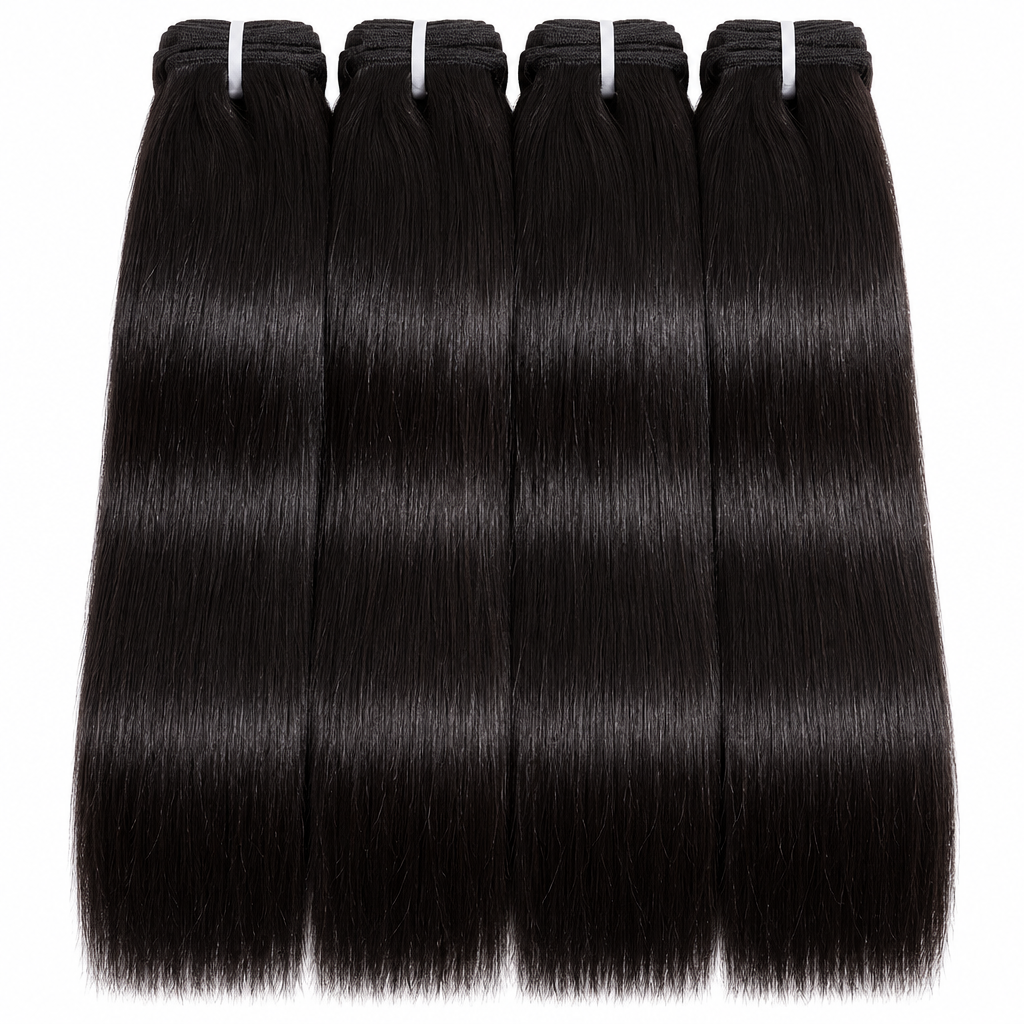 16A Brazilian straight remy hair bundles flat lay