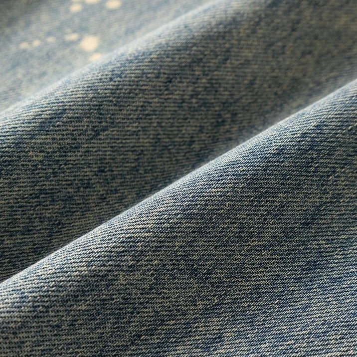Unisex Washed Denim Straight-Leg Slim-Fit Casual Jeans