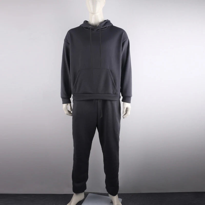 Men's Solid Neon Green Two-Piece Tracksuit Set