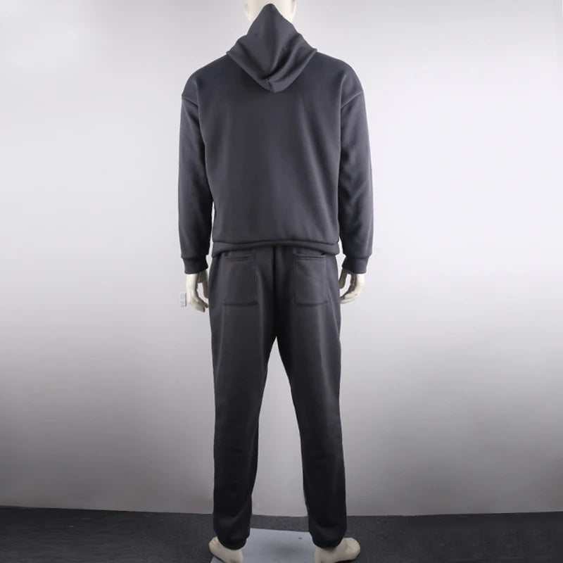 Men's Solid Neon Green Two-Piece Tracksuit Set